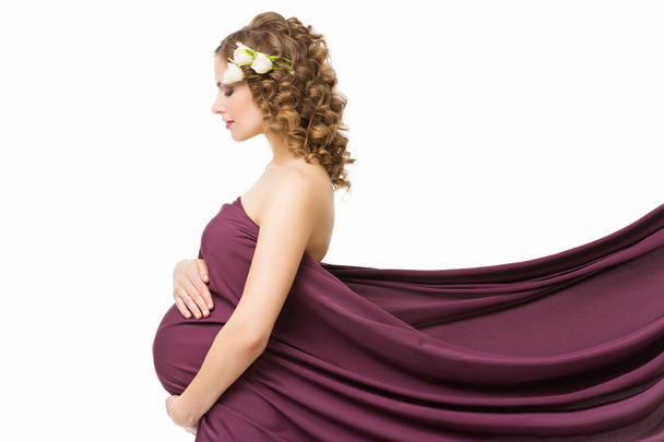 mulher grávida em tecido
 - Foto, Imagem