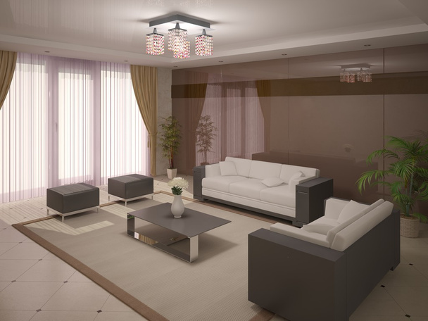 Moderne en comfortabele woonkamer. - Foto, afbeelding