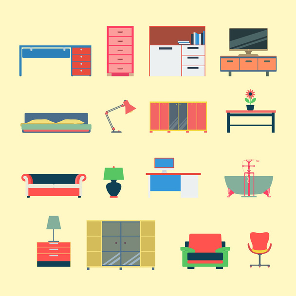 furniture web app concept - Vetor, Imagem