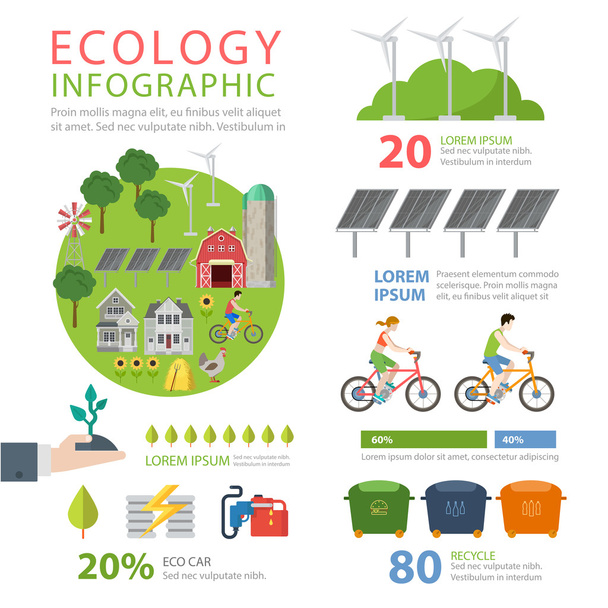 Ecology friendly  infographics concept - Vector, afbeelding