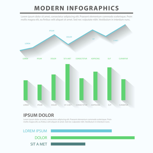 Abstract business flat style infographics - Vector, Image