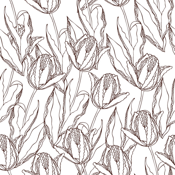Vector tulips pattern - Vektör, Görsel