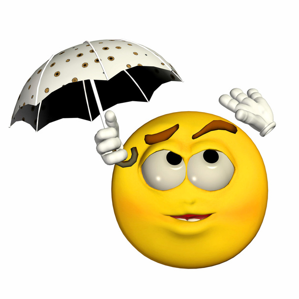 Protecting from the rain Emoticon - Photo, Image