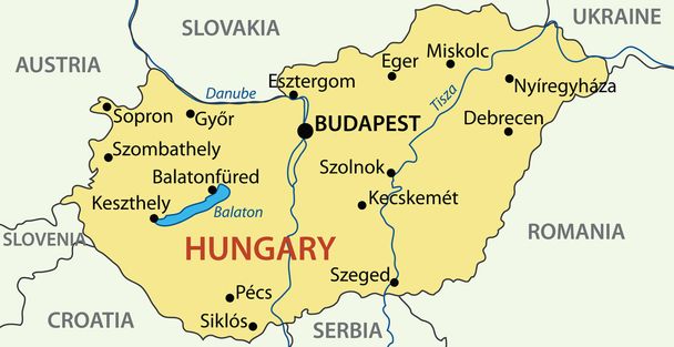 Węgry - mapa wektor - Wektor, obraz
