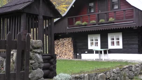 bela casa de madeira no verão - Filmagem, Vídeo