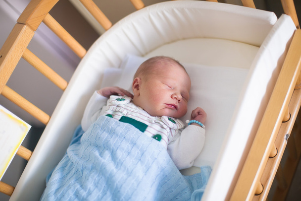 Newborn baby boy in hosptal cot  - Photo, Image