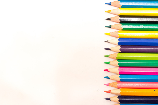 colored pencils on a white background - Fotografie, Obrázek