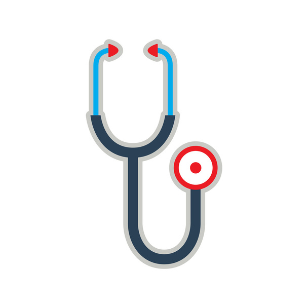 Ikoni lääketieteellisen stetoskoopin tasainen tyyli
 - Vektori, kuva