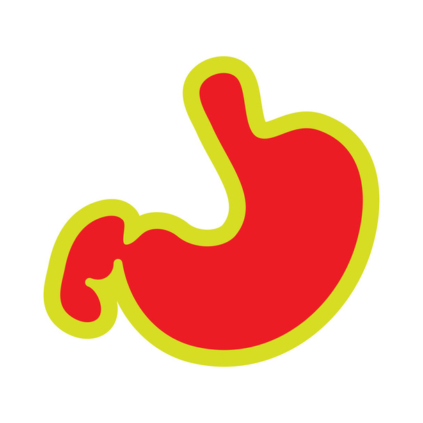 Ikona ludzkiego żołądka w stylu płaski - Wektor, obraz
