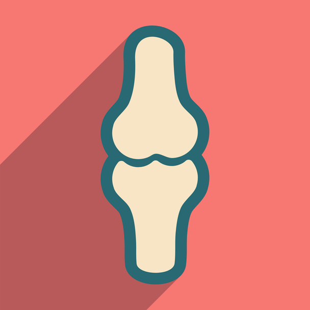 плоская икона с длинной тенью человеческой кости
 - Вектор,изображение