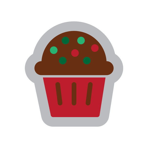 flat icon with long shadow celebratory cake - Vector, Image