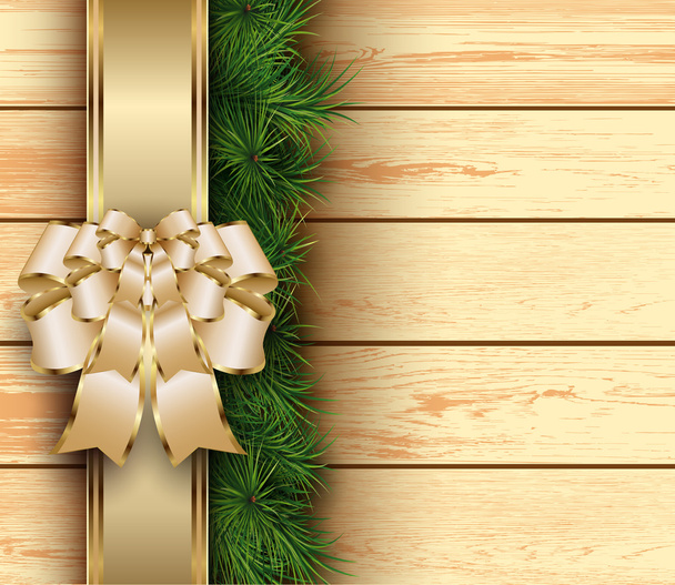 Christmas wooden background - Vetor, Imagem