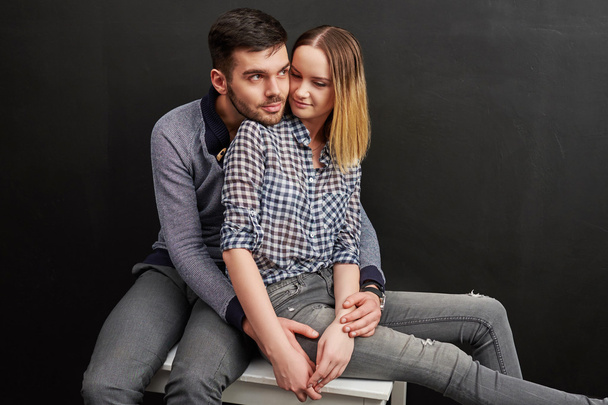 Man embraces his girlfriend - Fotografie, Obrázek