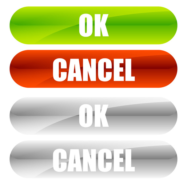 Confirmation buttons with text. - Vector, Image
