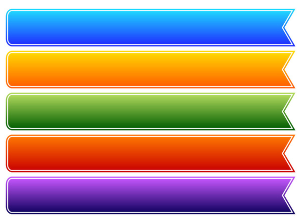 Set of colorful banner, ribbons - Vector, Image