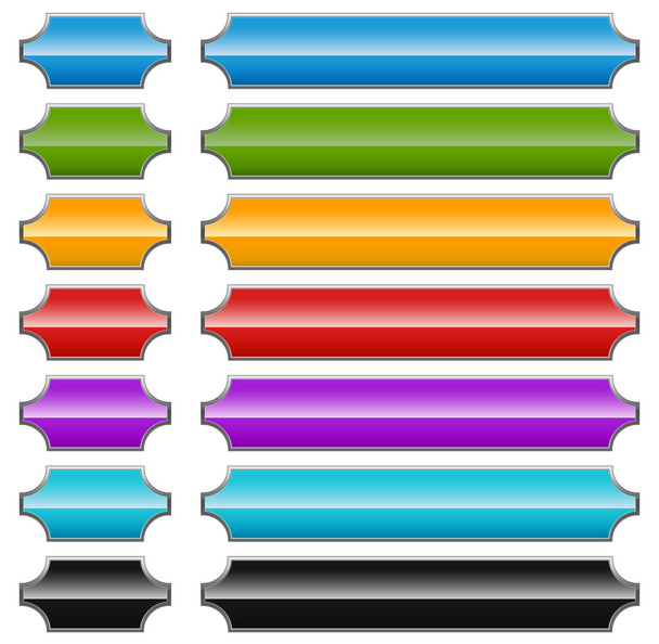 Set of colorful buttons, banners - Vetor, Imagem