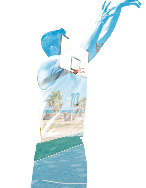 jogador de basquete e playground
 - Foto, Imagem
