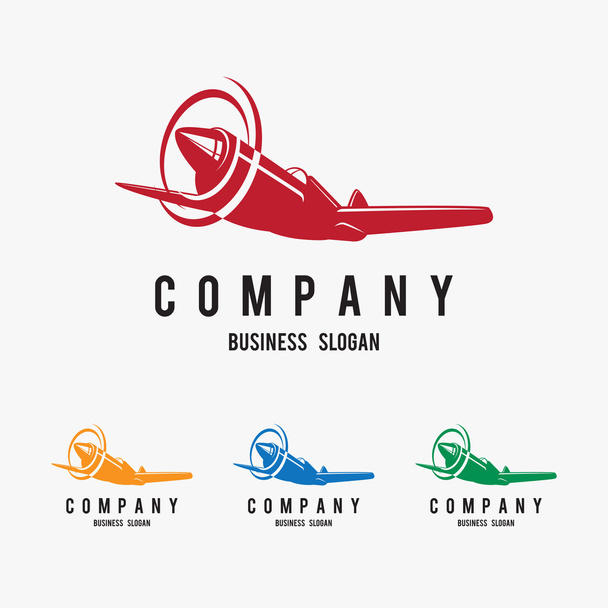 Stylish logo with airplane - Vector, Image