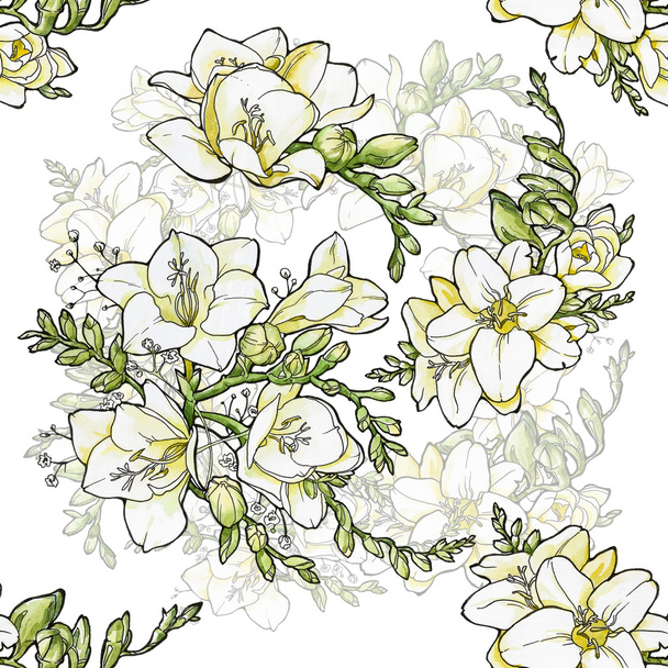 pattern with freesia - Foto, afbeelding