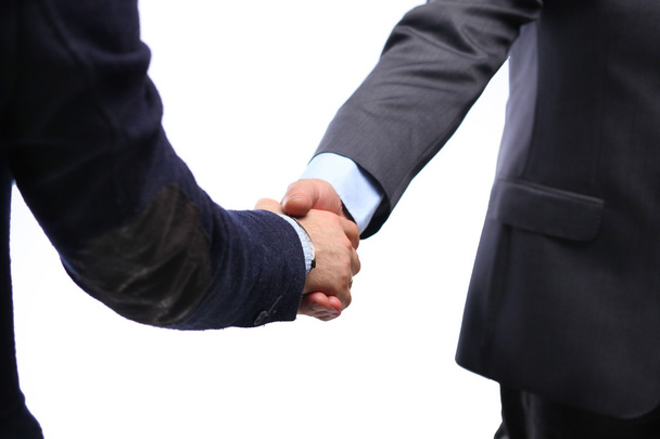 Geschäftlicher Händedruck. zwei Geschäftsleute beim Händeschütteln im Büro - Foto, Bild
