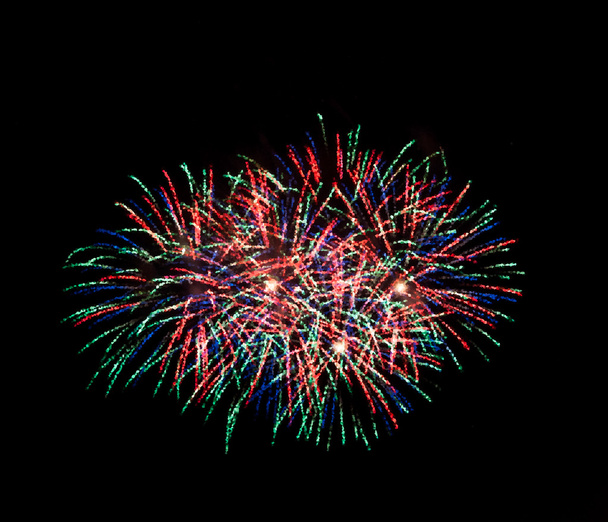 Fogo de artifício colorido com efeito mosaico
 - Foto, Imagem