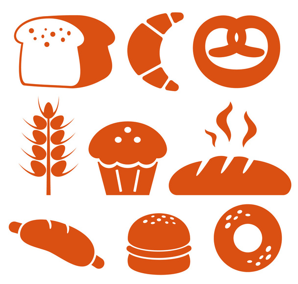Bakery icons set. - Vector, Image