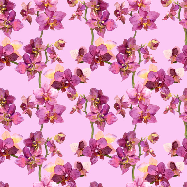 Tropical flowers orchids in repeated fabric design - Valokuva, kuva
