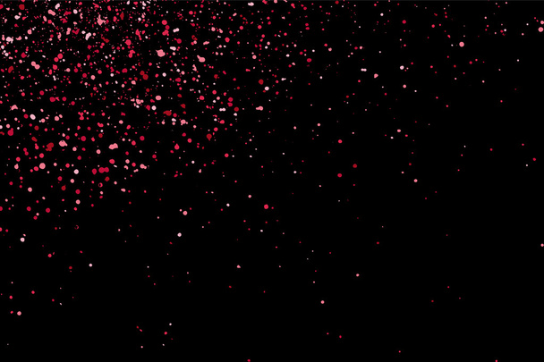 Pink glitter texture on a black background. Pink explosion of confetti. Pink grainy abstract  texture on a black  background.  Event vector background.  Vector illustration,eps 10. - Vector, afbeelding