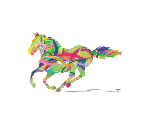 ベクトル抽象的な馬 - ベクター画像