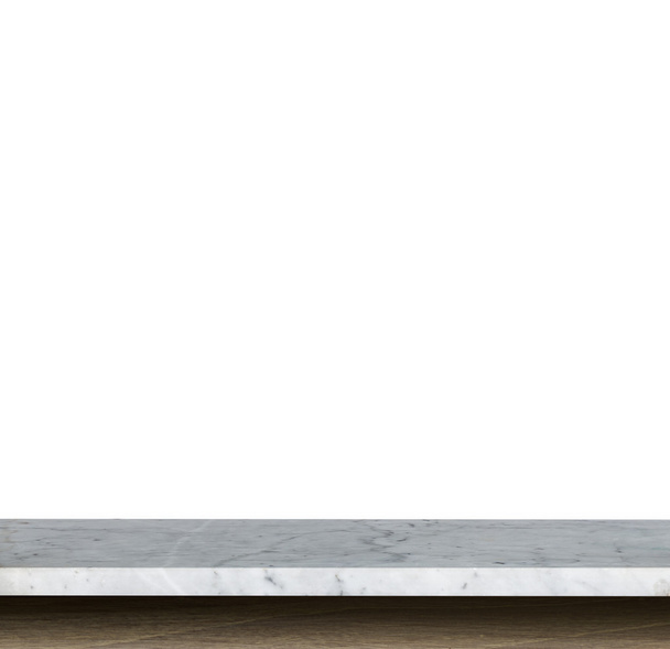 Empty top of natural stone table isolated on white background - Foto, Imagem