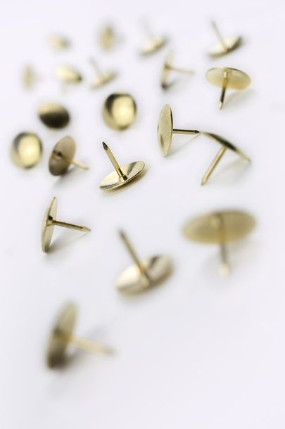 A Small Collection of Thumbtacks In A White Box - Crooked Angle # 2
 - Фото, изображение
