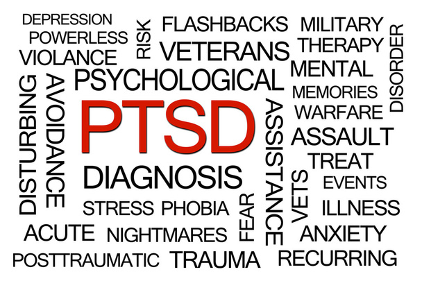 PTSD λέξη σύννεφο - Φωτογραφία, εικόνα