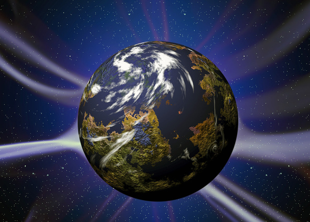 Ilustração de um planeta de plasma
 - Foto, Imagem