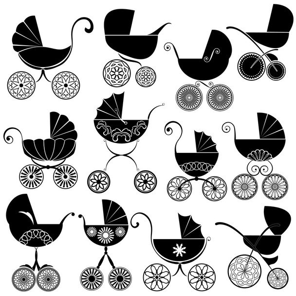 Set of  childish buggy isolated on white background. Elements fo - Vector, Imagen