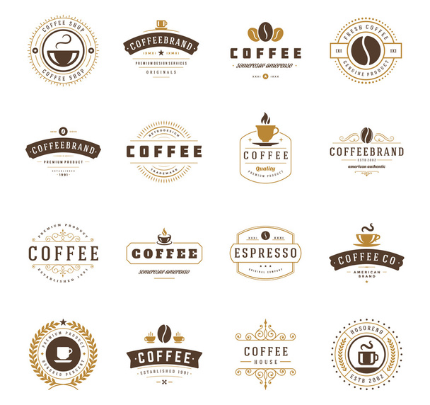 Coffee Shop Logos - Vektör, Görsel