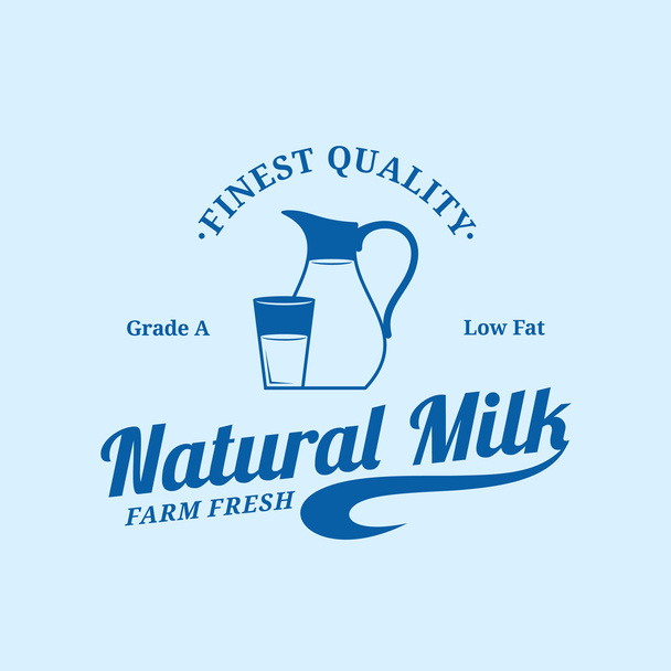 Plantilla de logotipo de leche y elementos de diseño
 - Vector, imagen