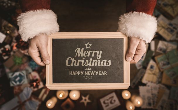 Merry Christmas and Happy New Year message - Photo, image