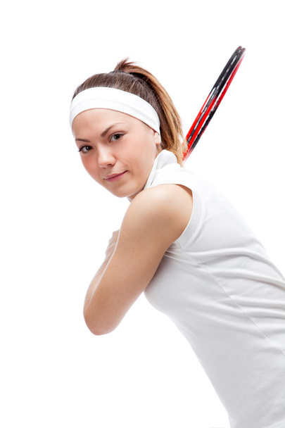 Woman with tennis racquet - Photo, Image