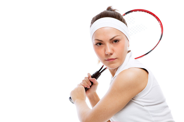 Woman with tennis racquet - Photo, image