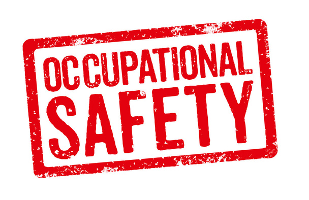 Rode stempel op een witte achtergrond - Occupational Safety - Foto, afbeelding