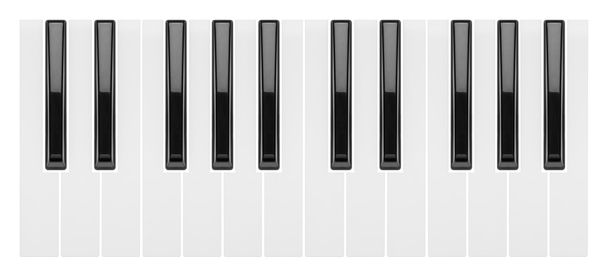 fragment d'un clavier piano isolé sur fond blanc
 - Photo, image
