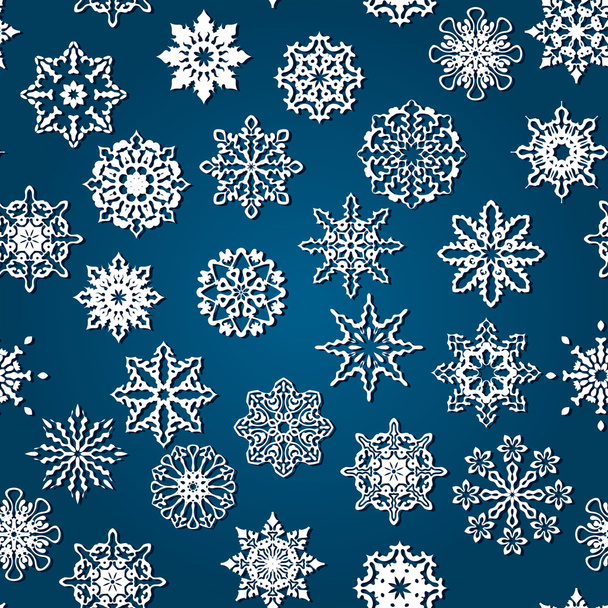Seamless Pattern with Snowflakes - Vector, Image