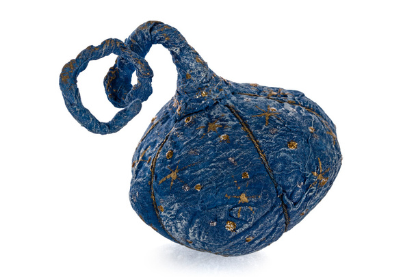 Exclusive handmade toy in the form of blue pumpkin, isolated on  - Photo, Image