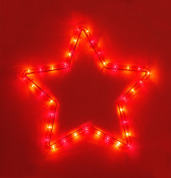 Işık beş nokta yıldız, Noel dekorasyon - Fotoğraf, Görsel