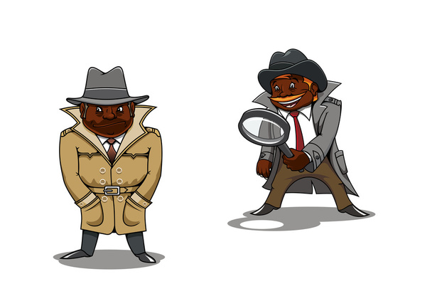 Cartoon detective and spy with magnifier - Vektor, kép