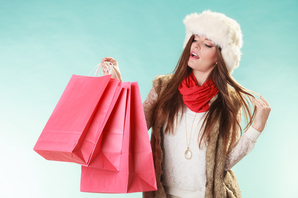 woman with  shopping bags. - Foto, Bild