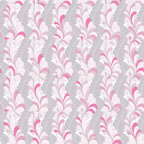 Seamless striped floral pattern - Διάνυσμα, εικόνα