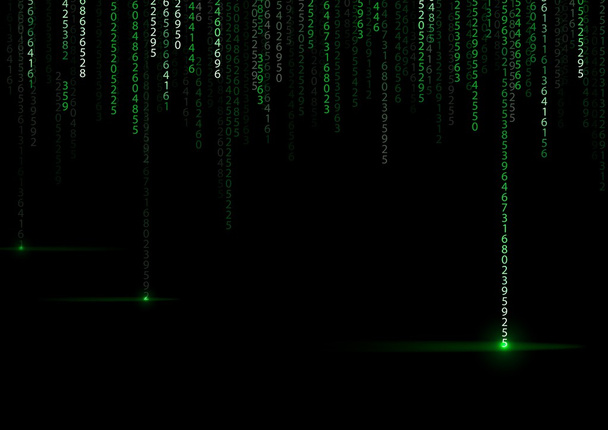 Binaire technologie. Binaire op groene achtergrond - Vector, afbeelding