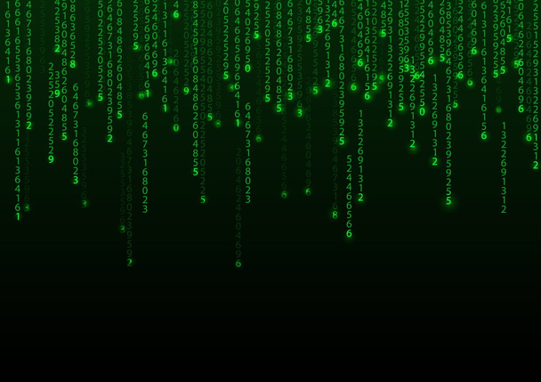 Технологический двоичный фон. Бинарные на зеленом фоне
 - Вектор,изображение
