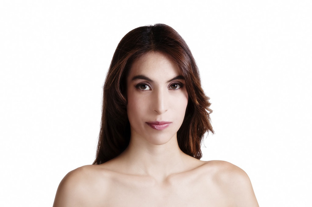 Desnudo hombro retrato flaco atractiva latina mujer
 - Foto, imagen